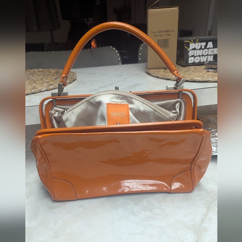 Latico Glossy Orange Shoulder Bag
